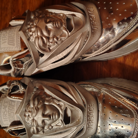 Versace Metallic Silver Sneakers